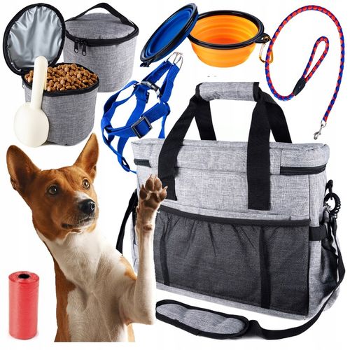Torba podróżna dla psa miski pojemniki smycz worki na Arena.pl