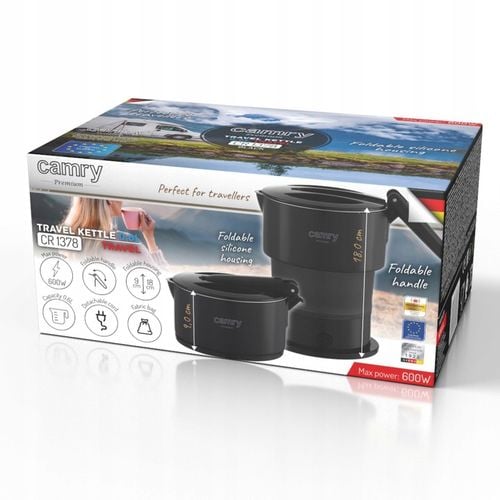 CZAJNIK TURYSTYCZNY elektryczny 600W mały 0.6l składany podróżny CAMRY na Arena.pl