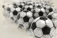 Fototapeta Piłki Nożne Rysowane Ołówkiem Flizelina 450x300