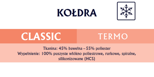 Kołdra zimowa CLASSIC TERMO 200x220cm Biała | Senna Home na Arena.pl