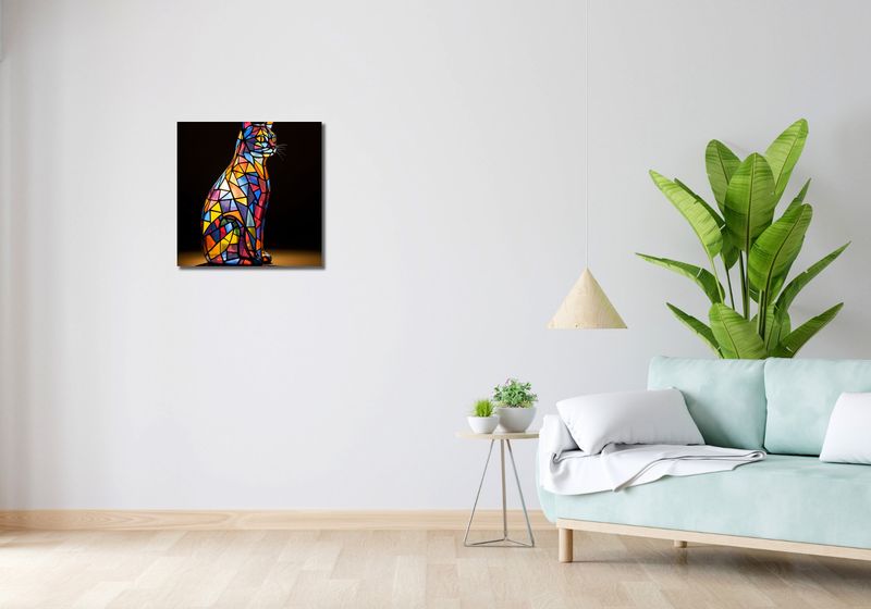 Obraz 50x50cm Koci Witraż zdjęcie 2
