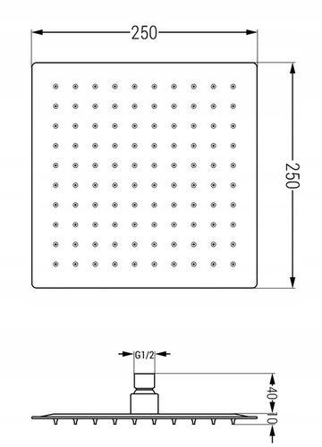 MEXEN DESZCZOWNICA SLIM KWADRAT 25 x 25 cm CHROM na Arena.pl