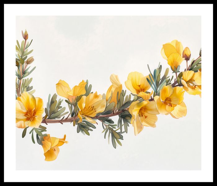 Plakat 60x50cm Żółte Kwiaty zdjęcie 3