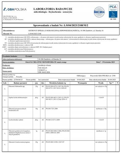 OstroVit Creatine Monohydrate 300 g KREATYNA na Arena.pl