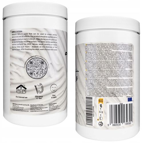 Pasta strukturalna gładka biała do tworzenia struktur i efektów 3D 2kg na Arena.pl