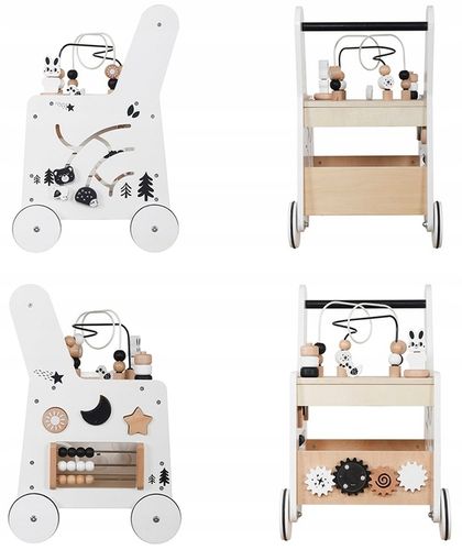 CHODZIK DREWNIANY PCHACZ KOSTKA EDUKACYJNA 6w1 SORTER LICZYDŁO STOLIK EDU na Arena.pl