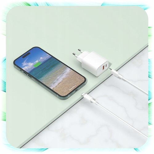 ŁADOWARKA SIECIOWA KOSTKA 2 Wejścia USB + TYP-C USB-C do Telefonu 25W biała na Arena.pl
