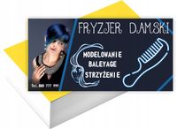 Wizytówki firmowe reklamowe 100szt FRYZJER DAMSKI dużo wzorów