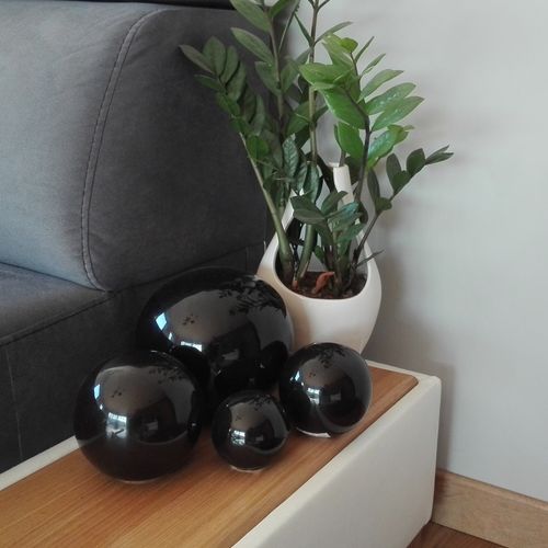 Kula dekoracyjna ceramiczna czarna 9 cm na Arena.pl