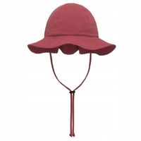 Kapelusz muślinowy damski z szerokim rondem Wiśniowy S