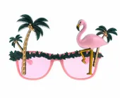 Okulary imprezowe hawajskie flaming palma, 1 szt.