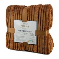 Stylowy koc NINA 200x220 cm miodowy przytulny modne wnętrze 3D