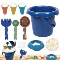 Zestaw Zabawek do Piaskownicy Wiaderko Łopatki Lody Plastik Kolorowy 3 Plus