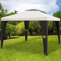 Pawilon ogrodowy rattanowy 3x3 m czarny beżowy