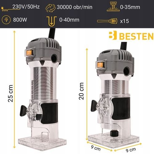 Frezarka górnowrzecionowa 800W do drewna pionowa ręczna do krawędzi na Arena.pl