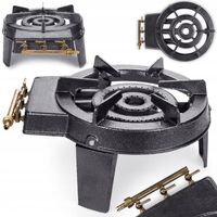 PALNIK GAZOWY TABORET ŻELIWNY KUCHENKA GAZOWA 10kW MOCNY 3x PALNIK SAHARA