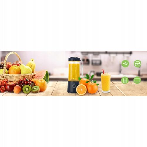 BLENDER PRZENOŚNY BEZPRZEWODOWY TURYSTYCZNY KUBEK 400ML ŁADOWANIE PRZEZ USB na Arena.pl