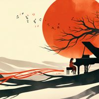 Plakat 30x30cm Pianistka