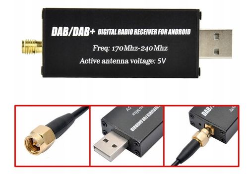 ANTENA,TUNER DAB+ DEDYKOWANY ADAPTER DO RADIA Z SYSTEMEM ANDROID USB, SMA na Arena.pl
