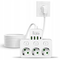 Przedłużacz Listwa Zasilająca Rozdzielacz Rozgałęźnik 3 Gniazda 230V