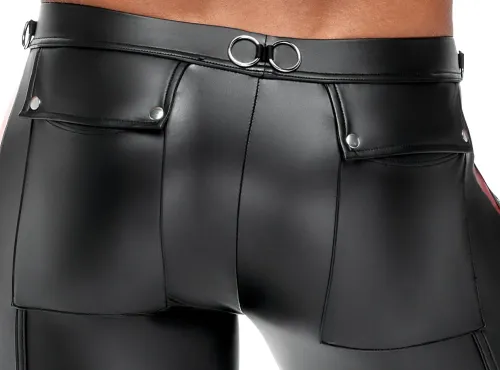 nek męskie spodnie matowe czarne z czerwonymi wstawkami l na Arena.pl