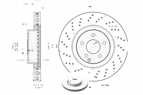 TARCZA HAM PRZOD 335X32 V BREMBO na Arena.pl