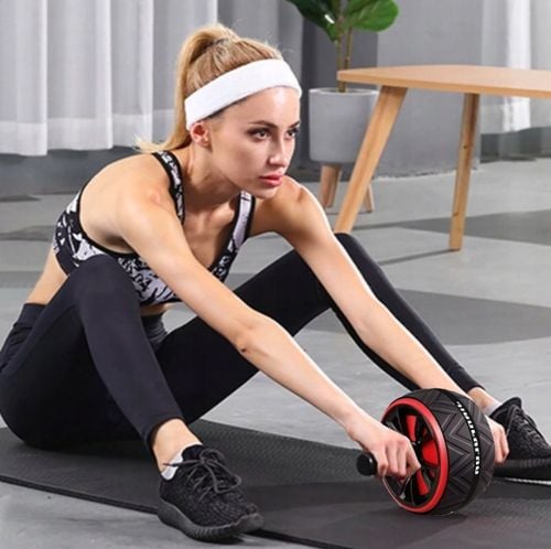 ROLLER KÓŁKO DO ĆWICZEŃ MIĘŚNI BRZUCHA AB WHEEL + MINI MATA na Arena.pl