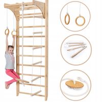 Drabinka gimnastyczna do ćwiczeń regulowany drążek zestaw akcesoriów