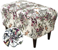 POKROWIEC NA PODNÓŻEK PUF ELASTYCZNY GŁADKI GRAFIKA PRINT KWIATY WAŻKI