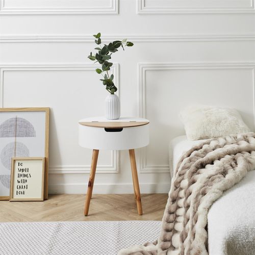 Szafka nocna Azilal biała/ naturalna na Arena.pl