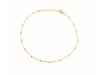 Elegancka pozłacana srebrna bransoletka na nogę choker gładkie kulki kuleczki srebro 925 FZ025P2_BNG