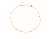 Elegancka pozłacana srebrna bransoletka na nogę choker gładkie kulki kuleczki srebro 925 FZ025P2_BNG