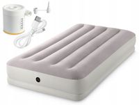 Materac jednoosobowy dmuchany z pompką USB Intex 64177 99x191x30 cm jasny