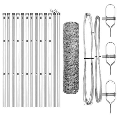 Ogrodzenie z słupkami Srebrny 0.4 x 25 m Stal pokryta PCV na Arena.pl