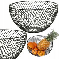 CZARNY METALOWY KOSZYK 25CM MISA MISKA OKRĄGŁY ORGANIZER POJEMNIK DRUCIANY