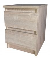 Szafka nocna, 2 szuflady stolik nocny, dąb sonoma