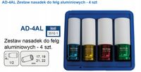 ADLER NASADKI UDAROWE FELG ALUMINIOWYCH KÓŁ ZESTAW NASADEK 1/2" 4e 17-22mm
