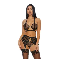 obsessive come see me xl zestaw bielizny z siateczką i pasem