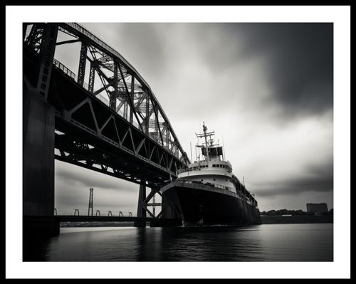 Plakat 65x50cm Statek przy Moście na Arena.pl