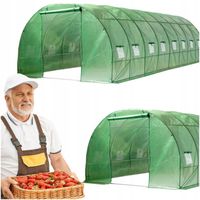 Duża szklarnia ogrodowa Tunel foliowy 3x6x2m Namiot foliak 12 okien 18m2