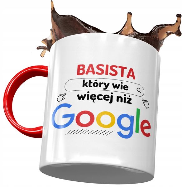 Kubek Czerwony Dla Basisty Który Wie Więcej Z Nadrukiem Ze Zdjęciem zdjęcie 1