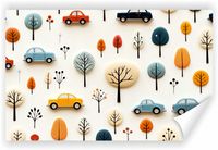 Fototapeta PREMIUM STRUKTURA ZMYWALANA tapeta dziecięca samochodowy wzór