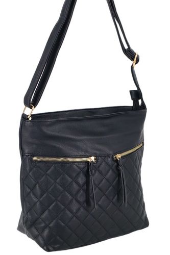 Torebka damska listonoszka klasyczna miękka z długim paskiem pikowana na Arena.pl