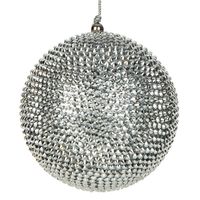Bombki choinkowe duże 10 cm srebrna x4