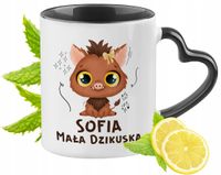 Kubek Czarny Z Uszkiem W Kształcie Serca Dla Sofii Idealny Na Prezent