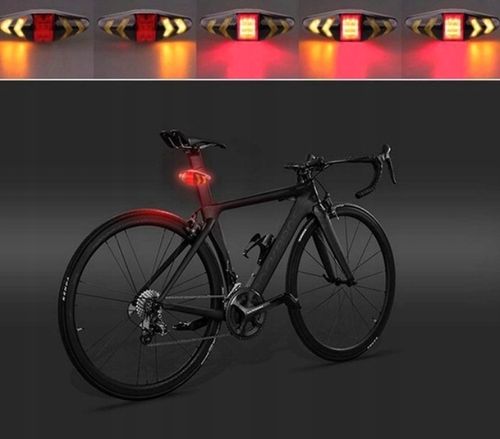 LAMPKA LED Tylna Rowerowa do Roweru Tył KIERUNKOWSKAZY Sterowana Pilotem na Arena.pl