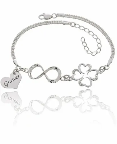 Bransoletka srebrna Koniczynka Infinity Serce na Arena.pl