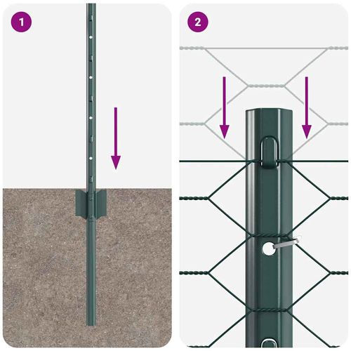 Ogrodzenie z słupkami Zielony 0.8 x 10 m Stal na Arena.pl