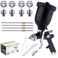 pistolet lakierniczy 4x dysza hvlp 1.4 1.7 2.0 2.5 mm do malowania black