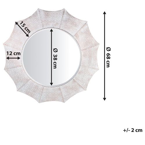 Lustro Ścienne Ø68 Cm Biało-Miedziane Mysore na Arena.pl